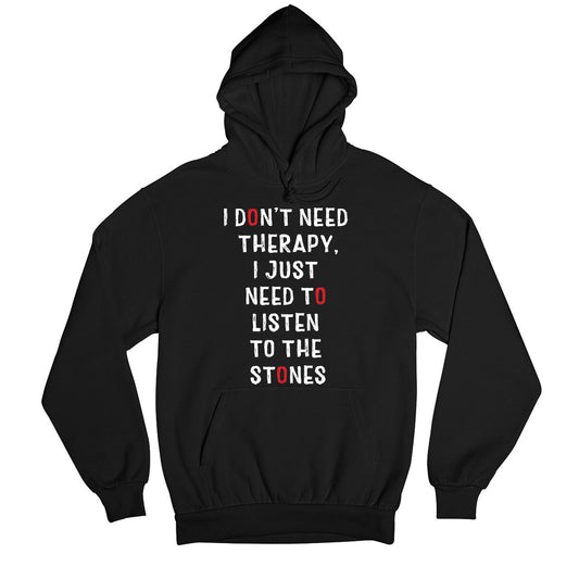 the rolling stones i don't need therapy hoodie hooded sweatshirt winterwear music band buy online usa united states of america the banyan tee tbt men women girls boys unisex black