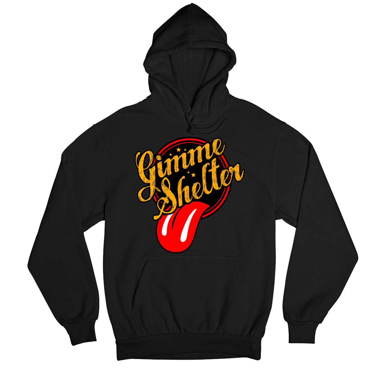 the rolling stones gimme shelter hoodie hooded sweatshirt winterwear music band buy online usa united states of america the banyan tee tbt men women girls boys unisex black