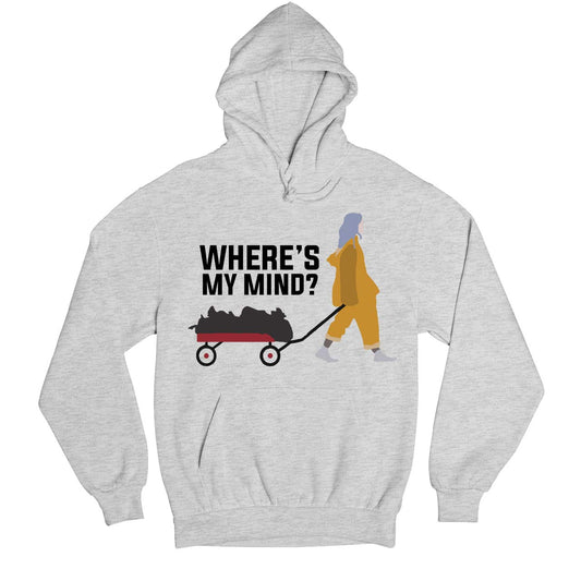 billie eilish bellyache hoodie hooded sweatshirt winterwear music band buy online usa united states of america the banyan tee tbt men women girls boys unisex gray where's my mind