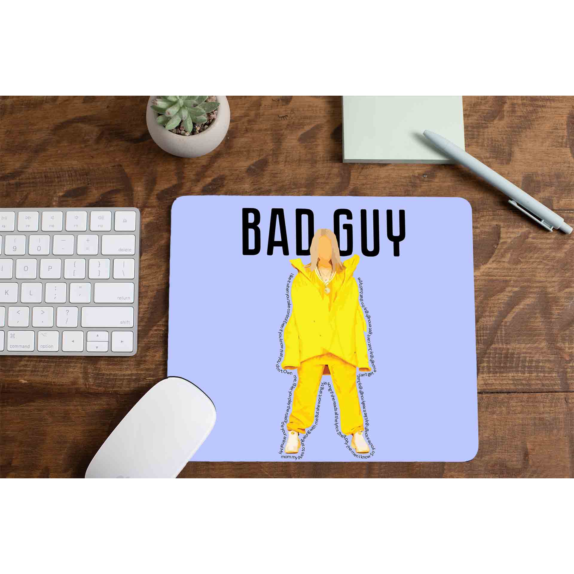 billie eilish bad guy mousepad logitech large anime music band buy online united states of america usa the banyan tee tbt men women girls boys unisex